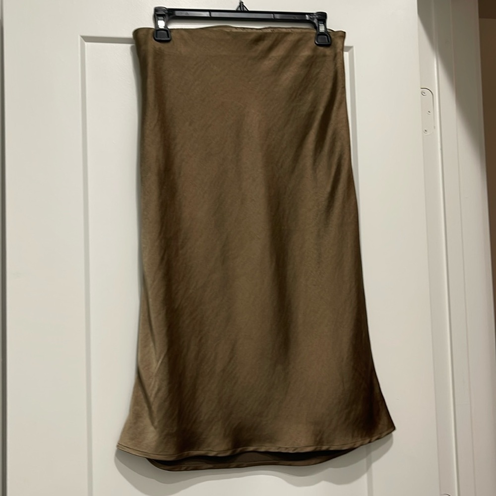 Heartloom Satin  Skirt Bronze Champagne Minimalist